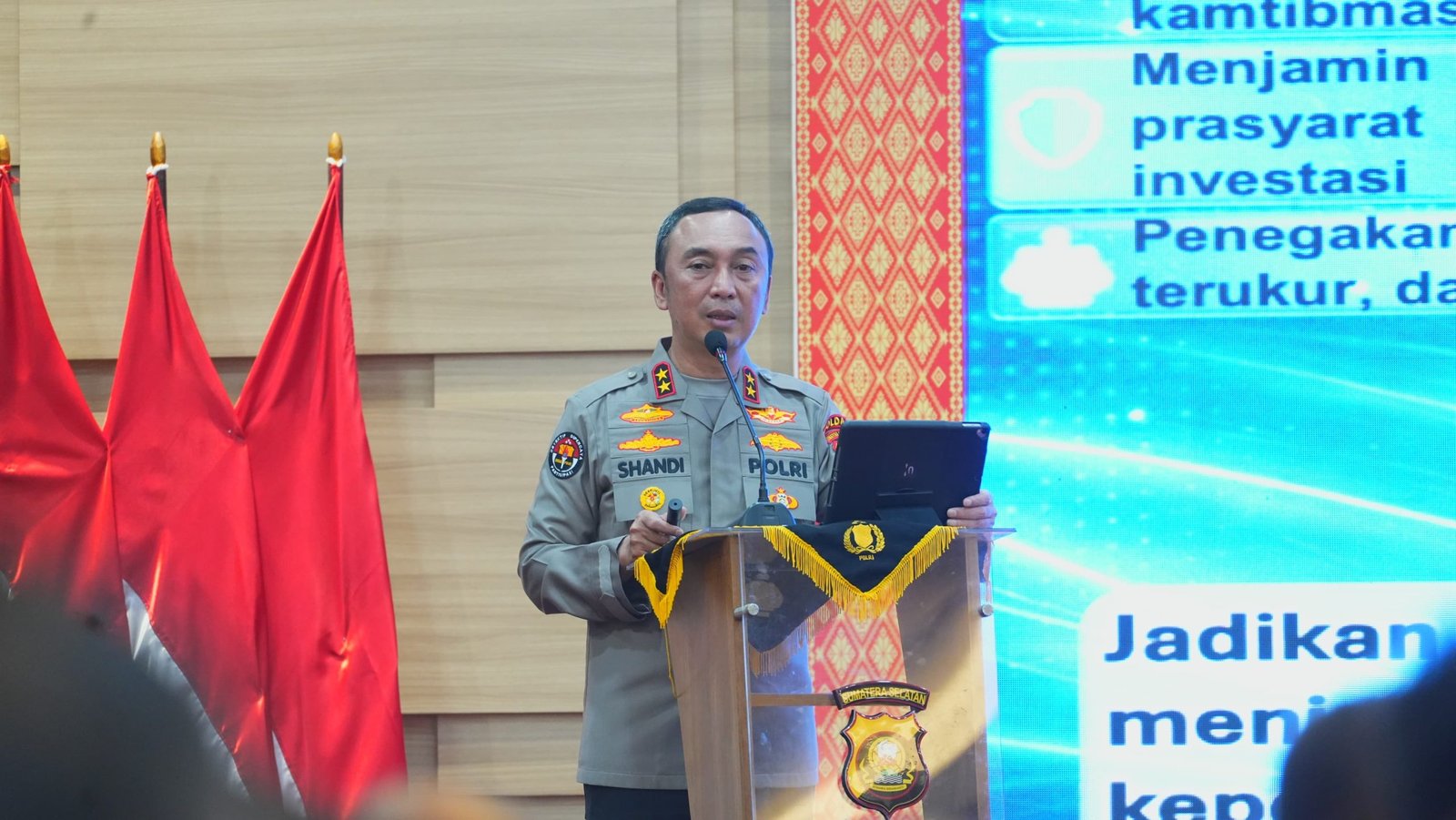 Kapolda Sumsel Irjen Pol Sandi Paparkan Commander Wish 2026 Fokus Stabilitas Ekonomi